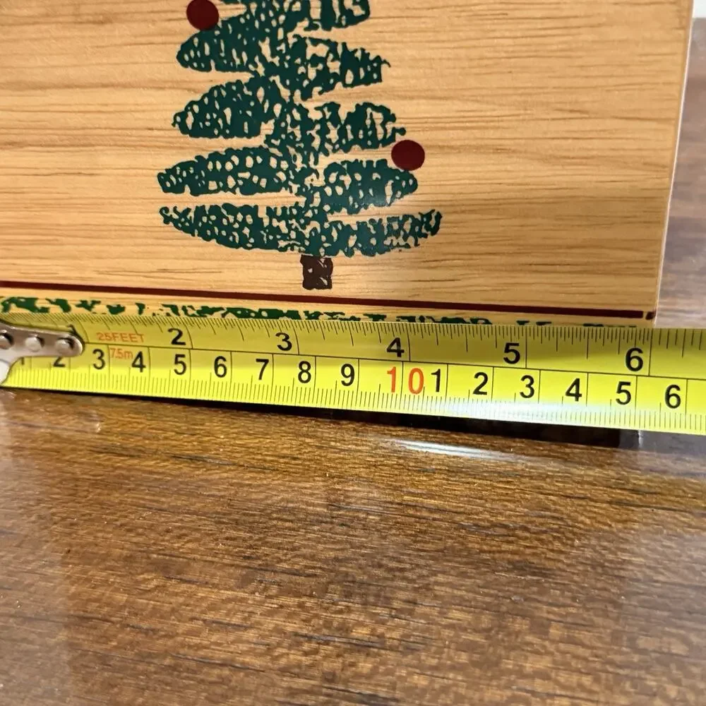 Furio Vintage Wood Christmas Tree Holiday Napkin Holder 1999 Taiwan